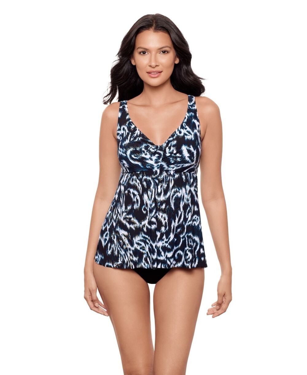 Miraclesuit Women's Adorn Ayla Underwire V-Neck Tankini Adorn Size 10 2182